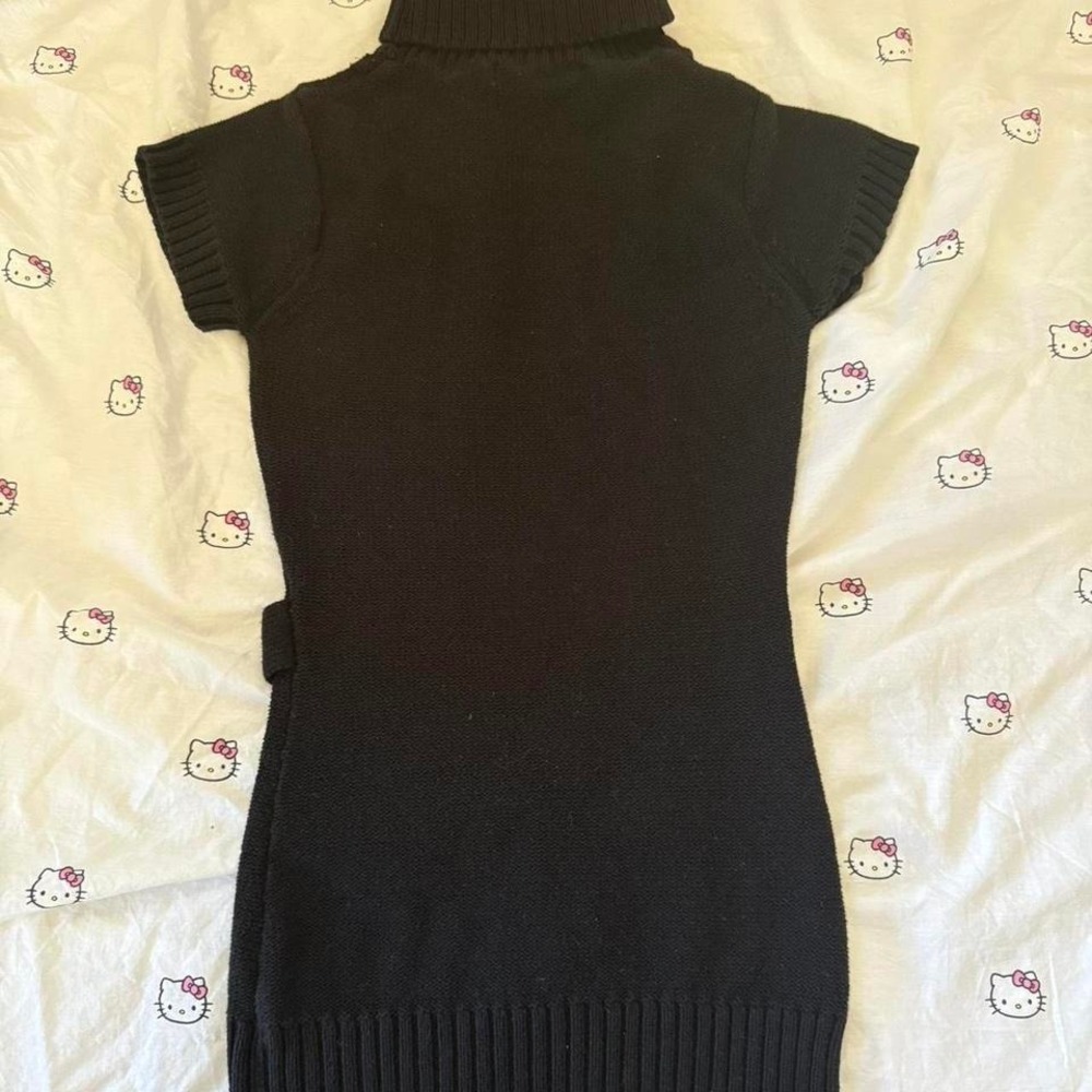 Vintage Y2K 2000s Poof‎ Black knitted mini dress with buttons - Picture 5 of 5
